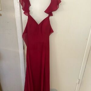 Azazie One Shoulder Burgundy Dress